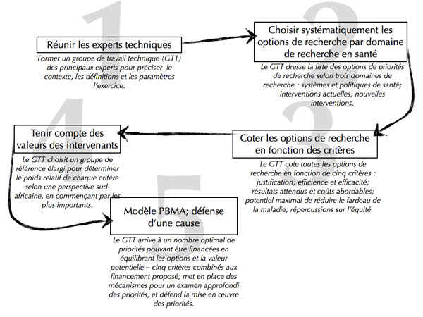 Figure 5 : Établissement des priorités pour l'investissement en recherche sur la santé des enfants en Afrique du Sud