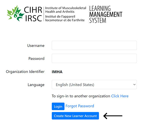 Login page